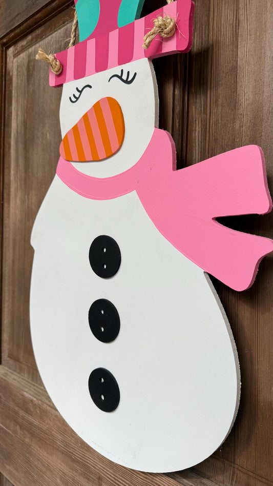 Snowman Winter door hanger