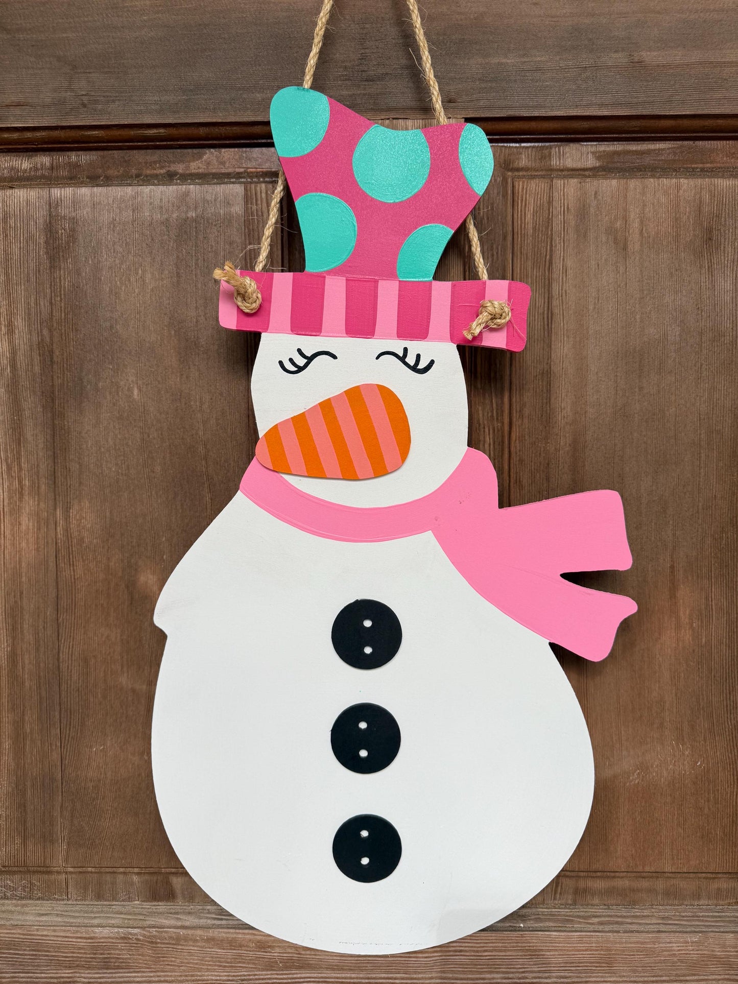 Snowman Winter door hanger