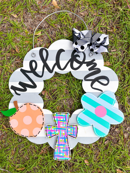 Wooden Cross Door Hanger Decor Attachment