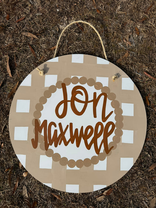 Nursery Baby Neutral Door Hanger