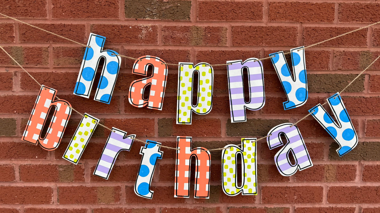 Happy Birthday Garland - Lowercase Letters