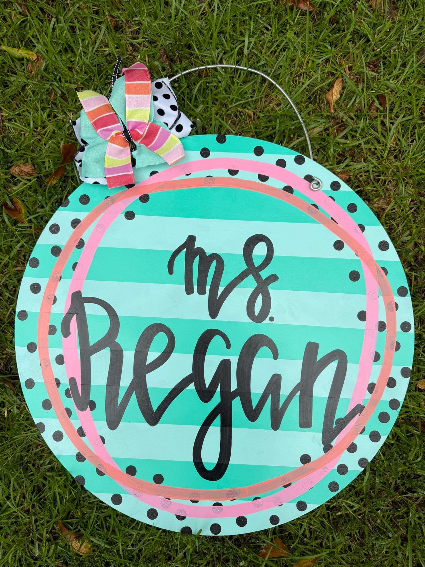 Colorful teacher back to school door hanger