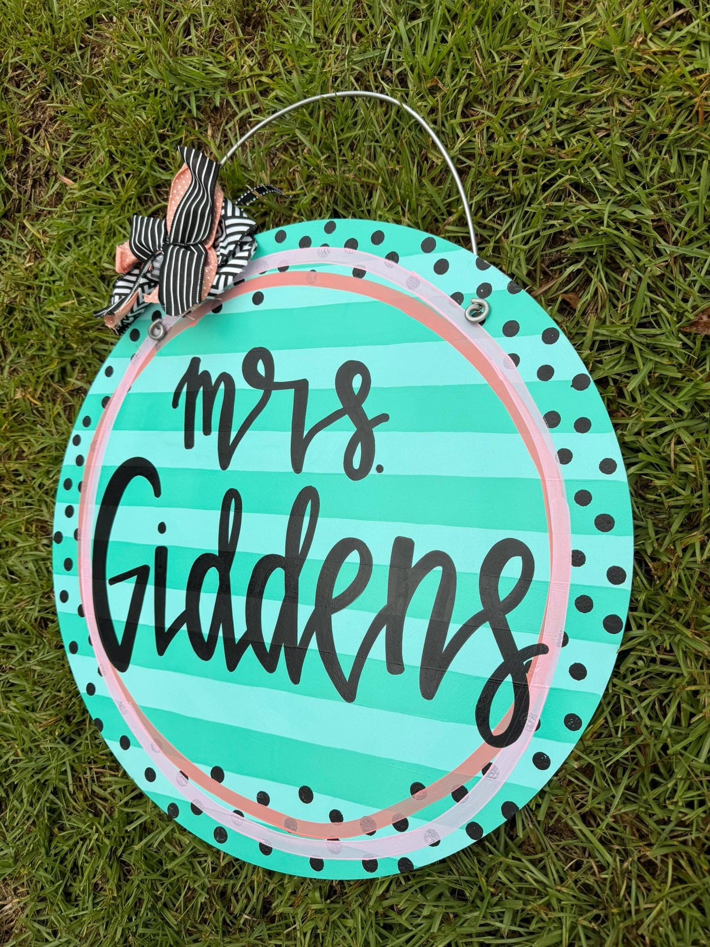 Colorful teacher back to school door hanger