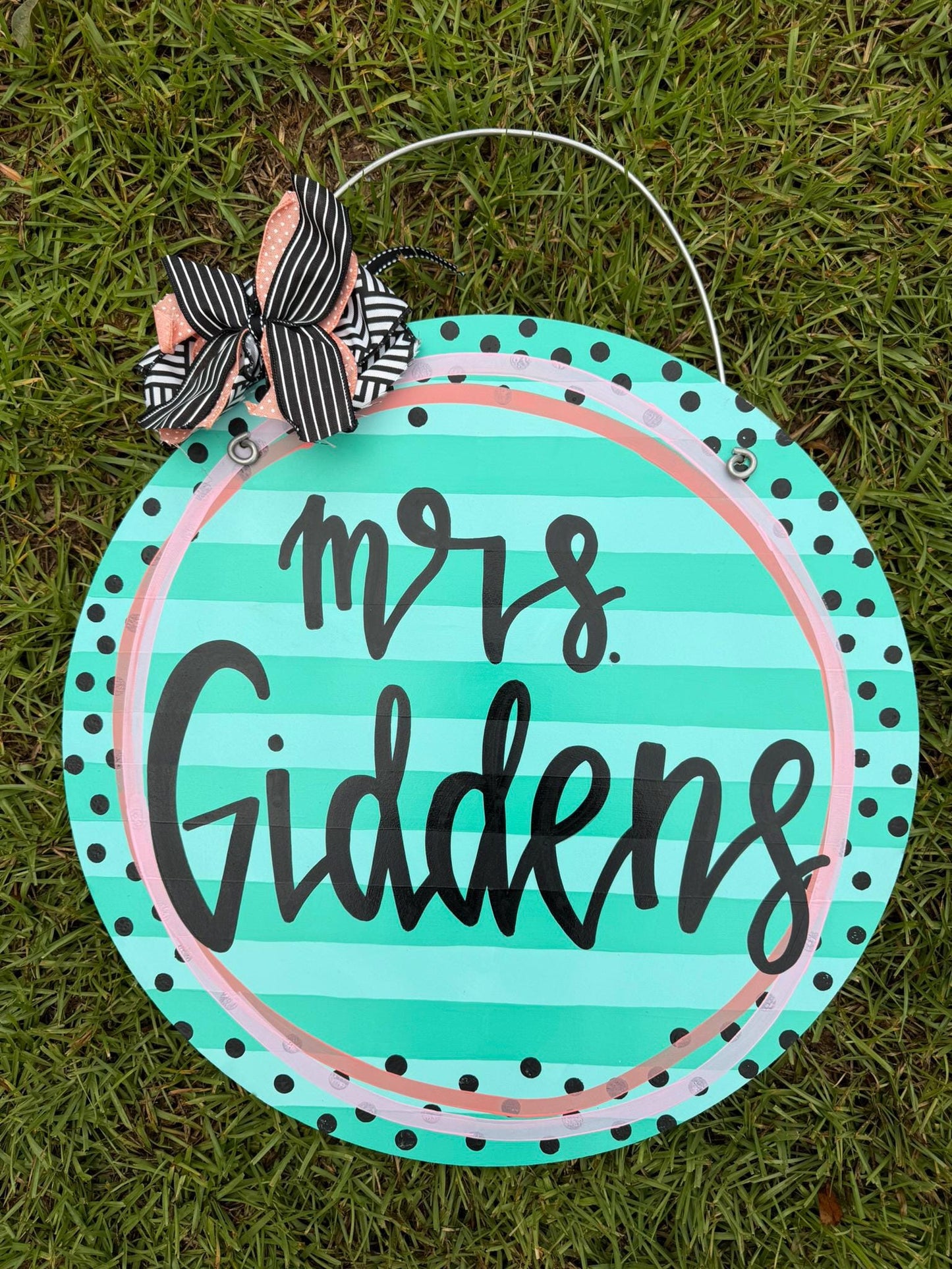 Colorful teacher back to school door hanger