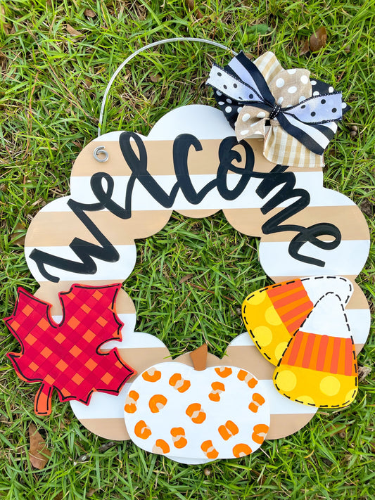 Fall Halloween Attachments for Wood Scallop Wreath