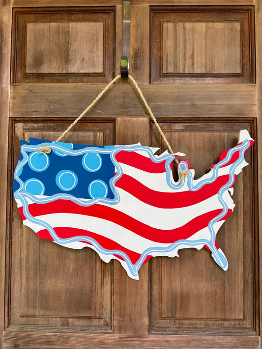 America Patriotic Summer door hanger