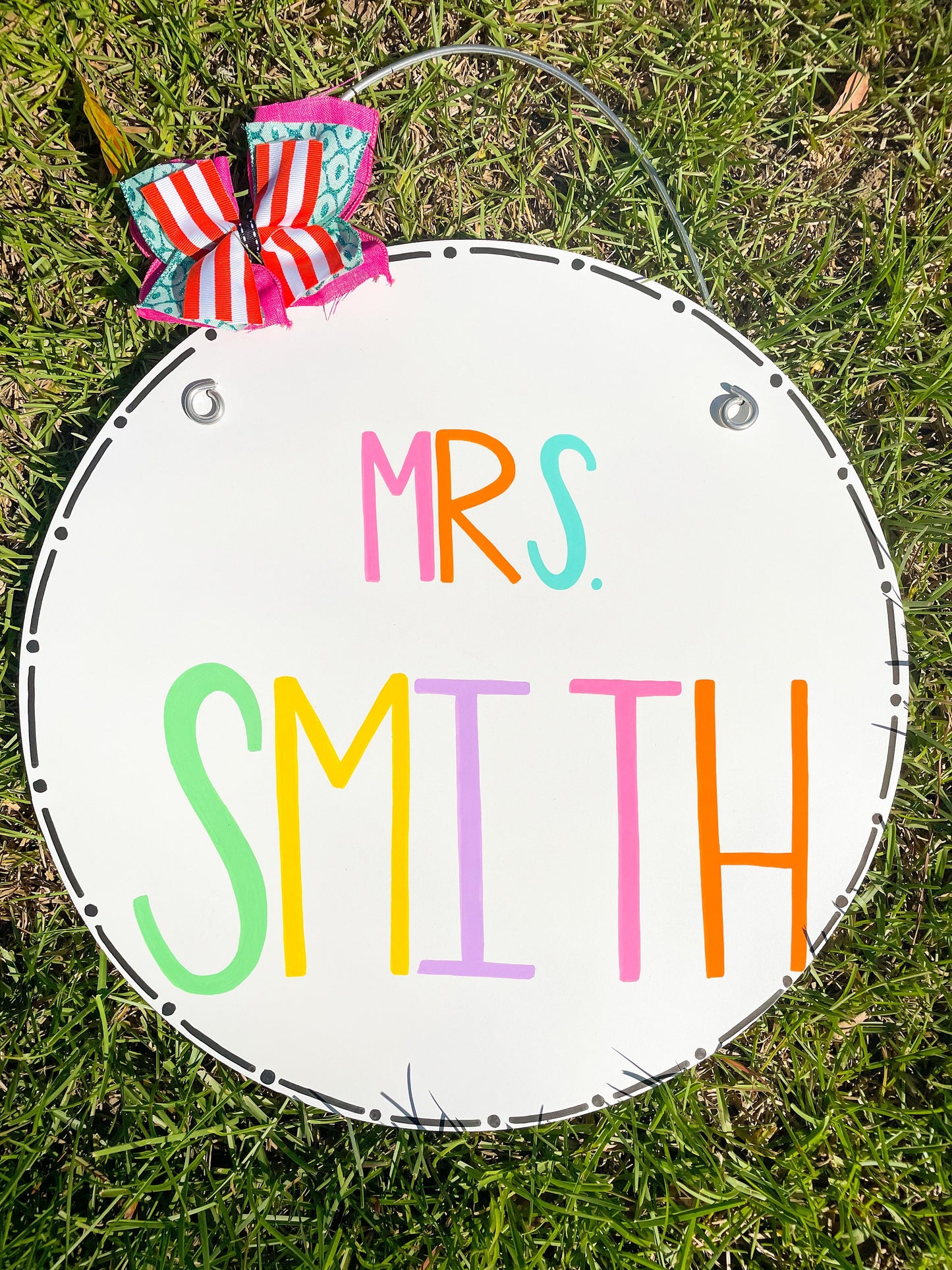 Colorful Hand Lettered Teacher Education Door Hanger