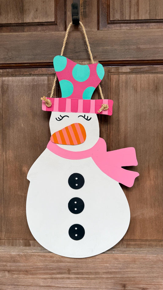 Snowman Winter door hanger
