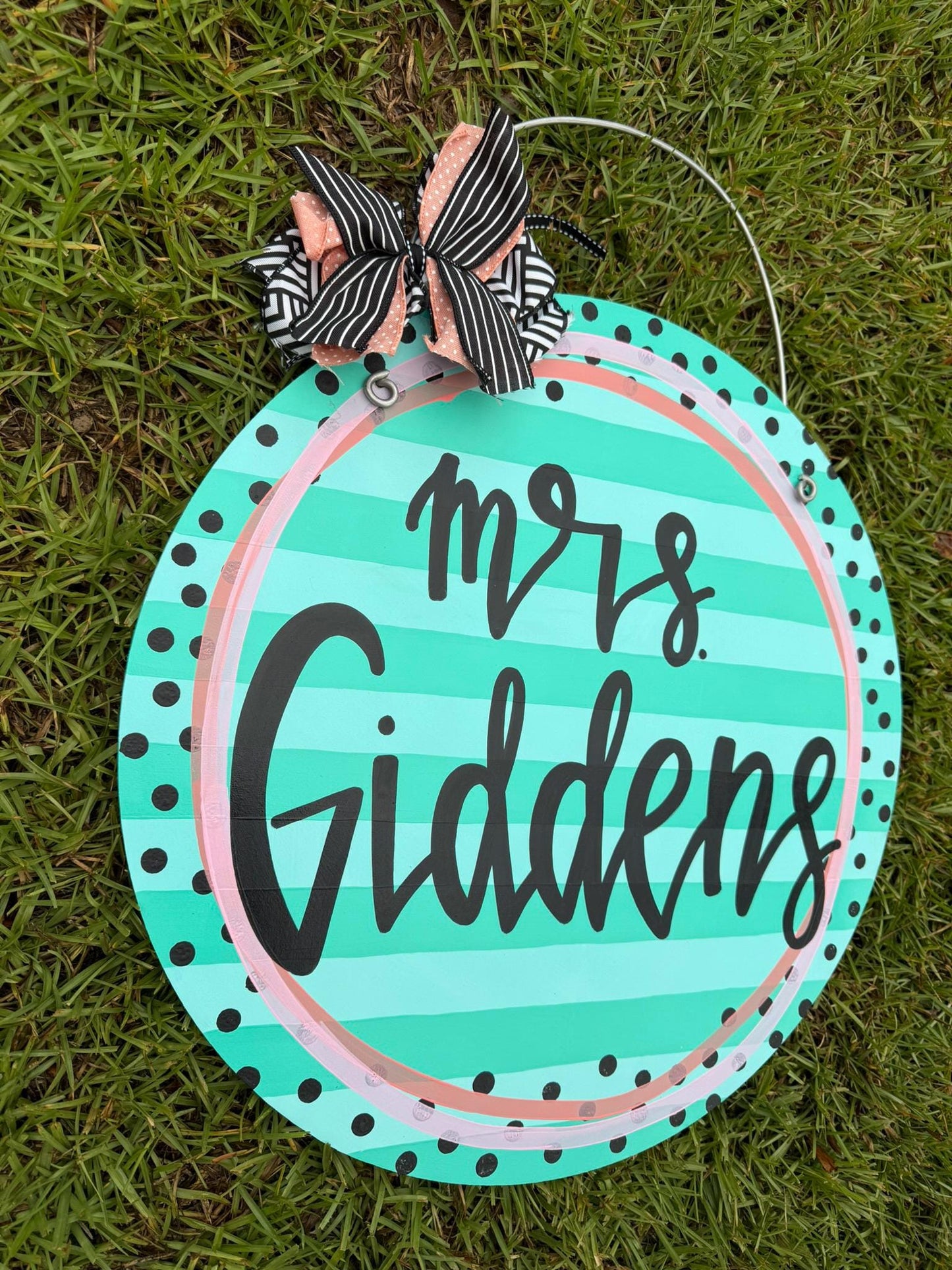 Colorful teacher back to school door hanger