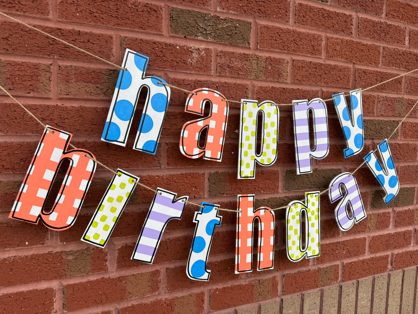 Happy Birthday Garland - Lowercase Letters