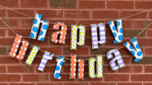 Happy Birthday Garland - Lowercase Letters