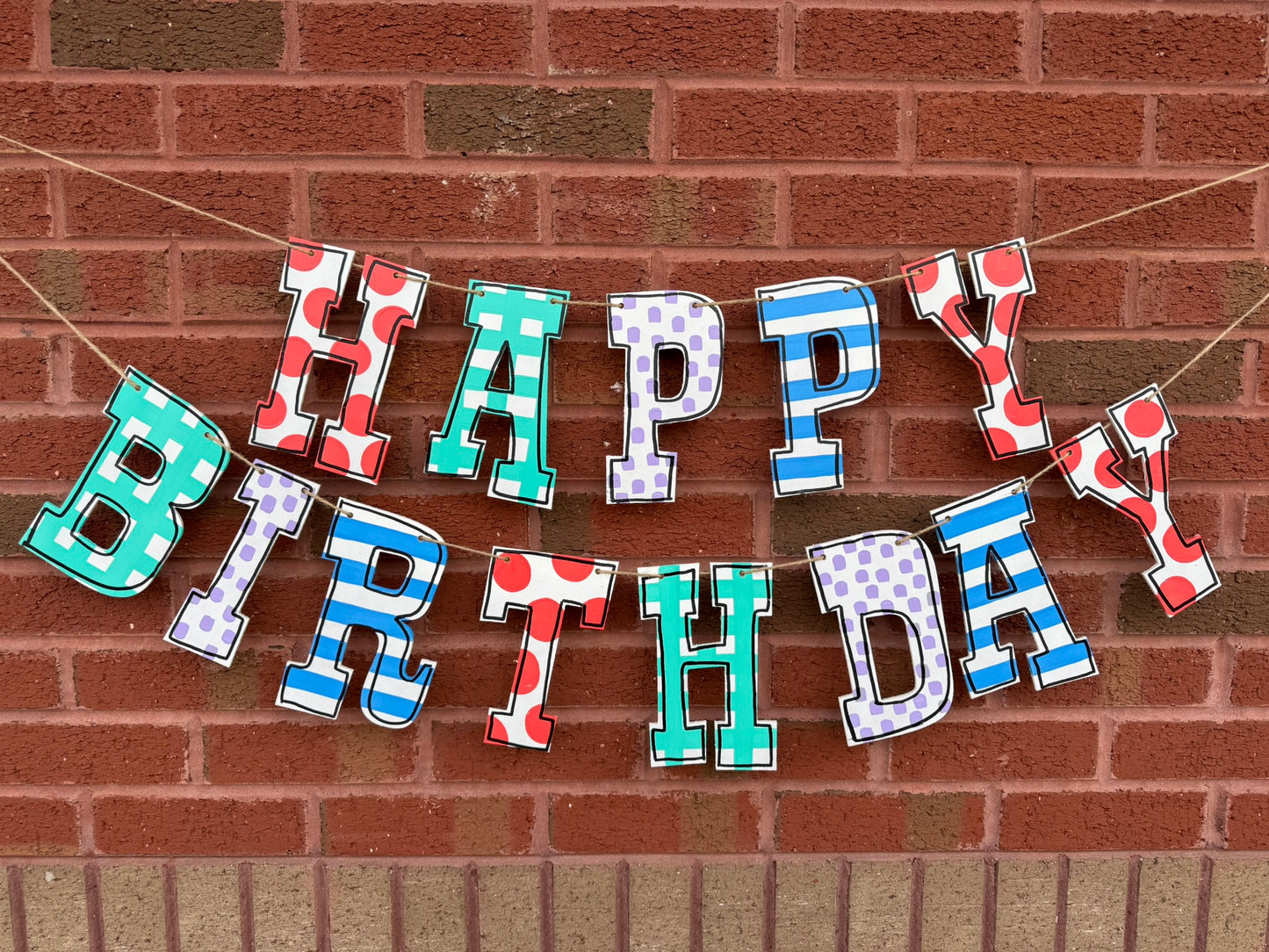 Happy Birthday Garland - Uppercase Letters