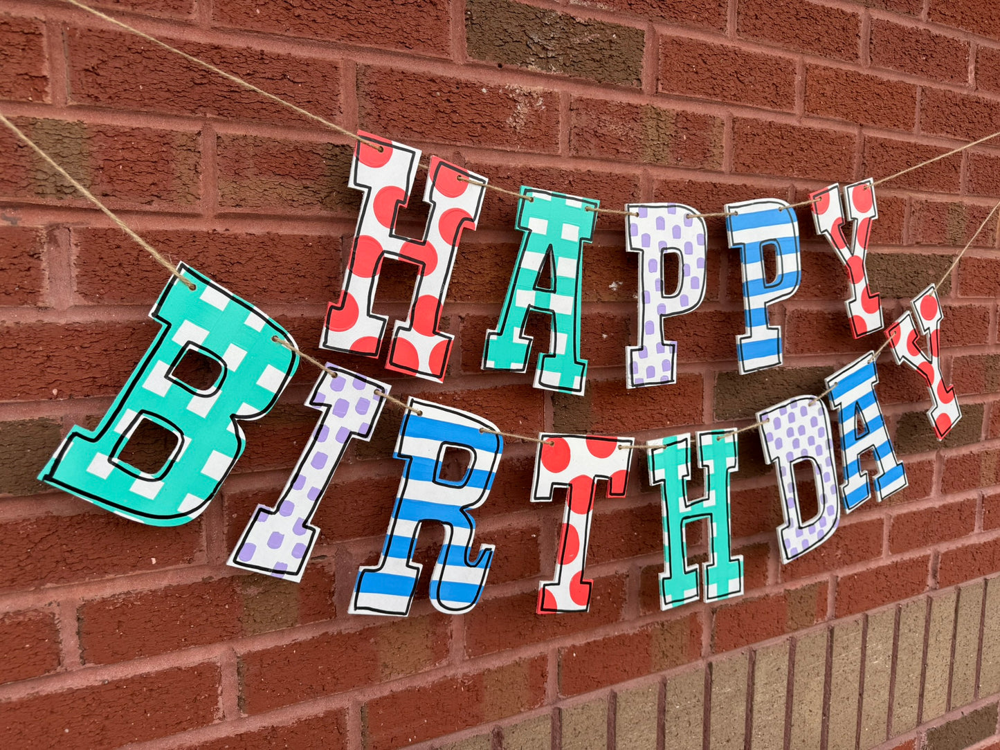 Happy Birthday Garland - Uppercase Letters