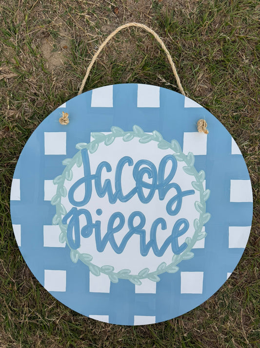 Blue Baby Neutral Door Hanger