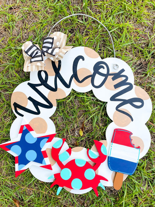 Wood Door Hanger Attachments Patriotic 4th of July America Decor