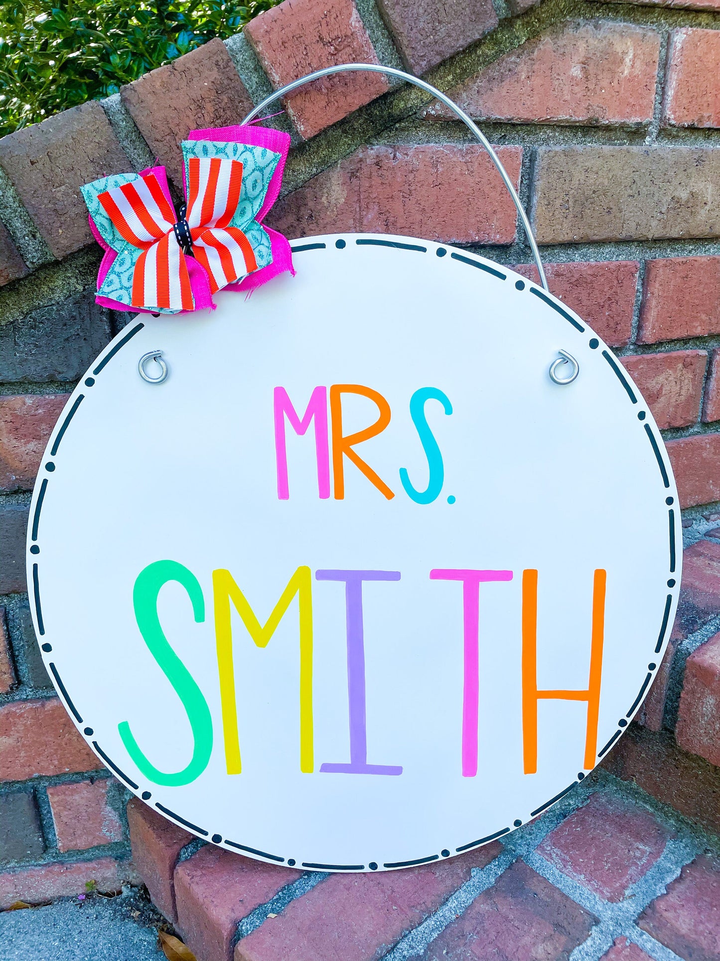 Colorful Hand Lettered Teacher Education Door Hanger
